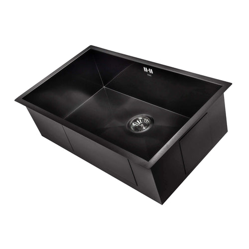 Buy Bali 760mm x 455mm 1.0 bowl undermount or topmount kitchen sink with overflow - gunmetal grey stainless steel online UK