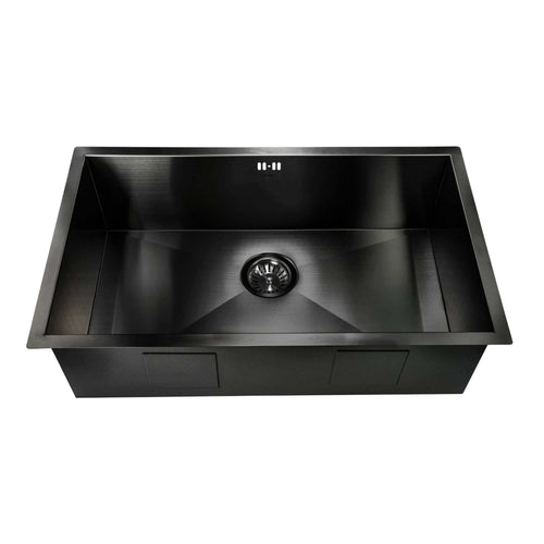 Buy Bali 760mm x 455mm 1.0 bowl undermount or topmount kitchen sink with overflow - gunmetal grey stainless steel online UK