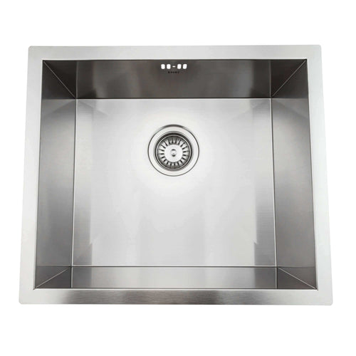Buy Axia 500mm x 430mm 1.0 bowl undermount or topmount kitchen sink with overflow - brushed stainless steel online UK