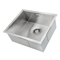 Axia 500mm x 430mm 1.0 bowl undermount or topmount kitchen sink with overflow - brushed stainless steel