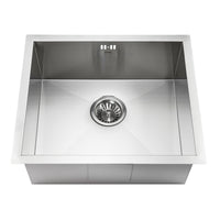 Axia 500mm x 430mm 1.0 bowl undermount or topmount kitchen sink with overflow - brushed stainless steel