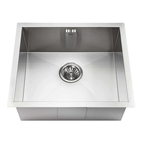 Buy Axia 500mm x 430mm 1.0 bowl undermount or topmount kitchen sink with overflow - brushed stainless steel online UK