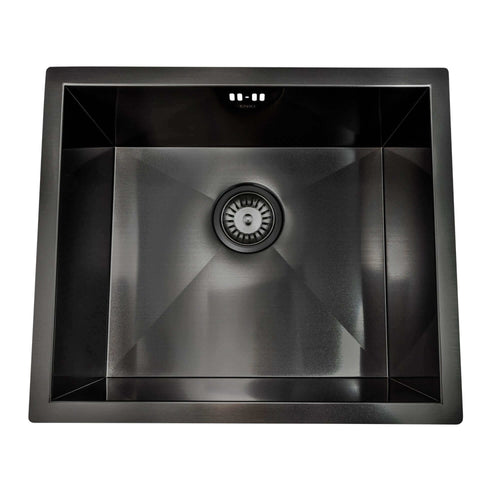 Buy Axia 500mm x 430mm 1.0 bowl undermount or topmount kitchen sink with overflow - gunmetal grey stainless steel online UK
