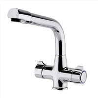 Alpha dual flow kitchen sink tap twin lever - chrome