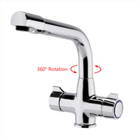 Alpha dual flow kitchen sink tap twin lever - chrome