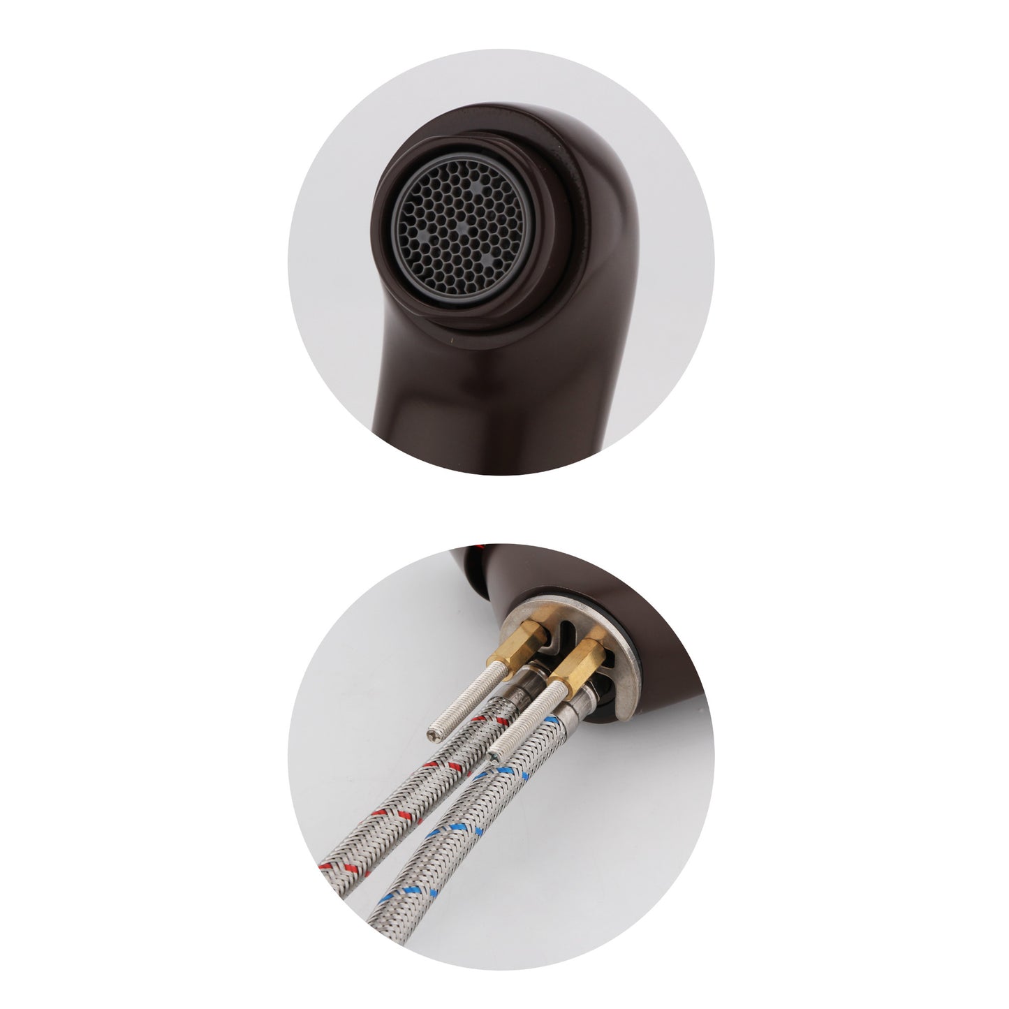 Richmond kitchen sink tap twin round knobs - brown