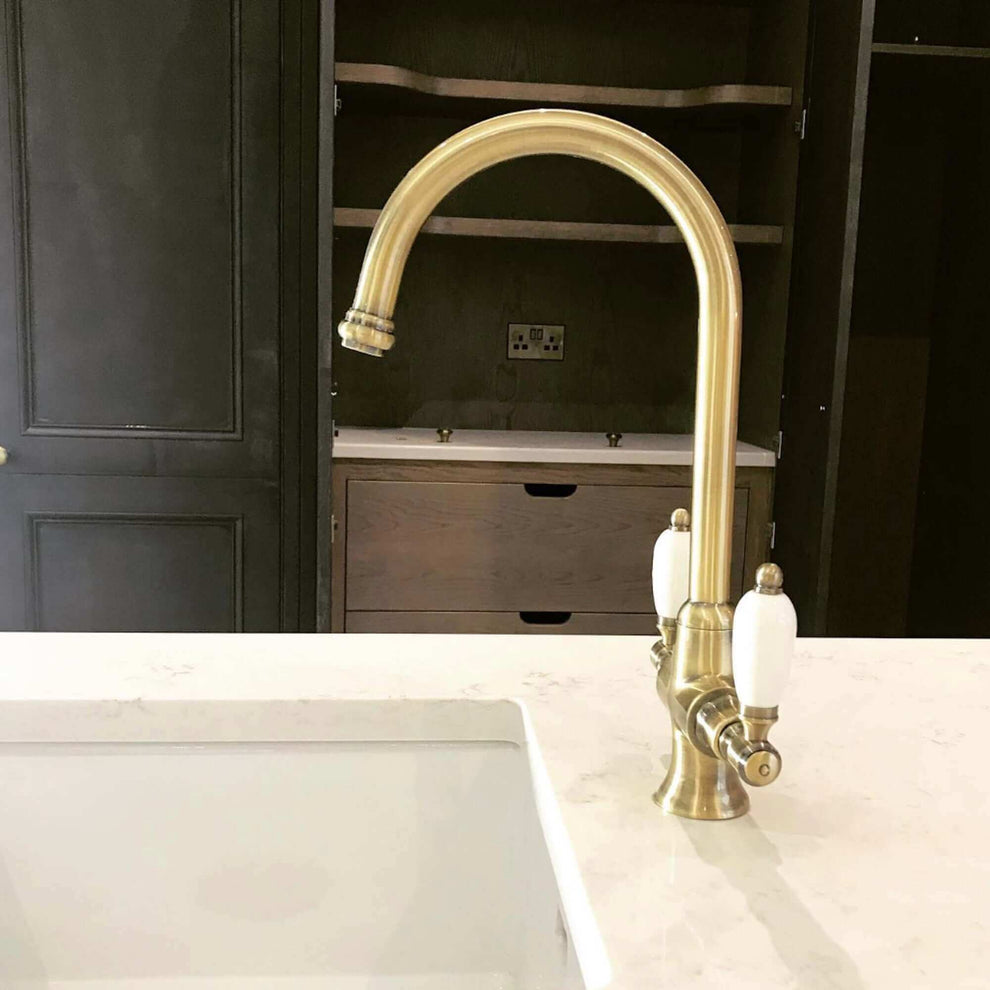 Antique Bronze Kitchen Tap DualFlow Free UK Delivery