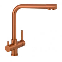 Modena modern round 3 way kitchen sink filter mixer tap - rose gold