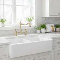 Langley traditional bridge kitchen sink mixer tap colonial crosshead - antique brass