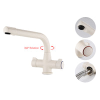 Alpha dual flow kitchen sink tap twin lever - cream