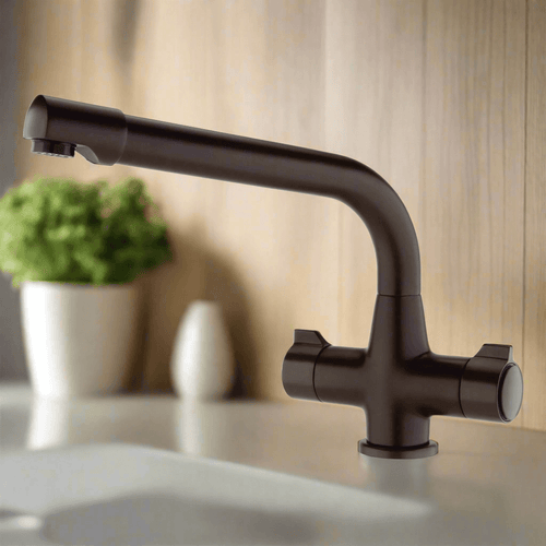 Buy Alpha dual flow kitchen sink tap twin lever - brown online UK