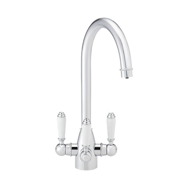 Valencia traditional filter tap with ceramic levers - chrome