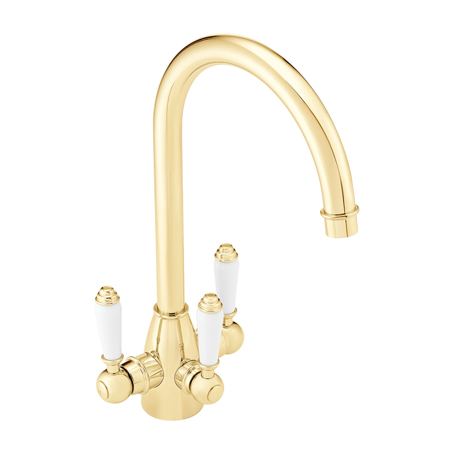 Cotswold traditional filter tap with ceramic levers - gold