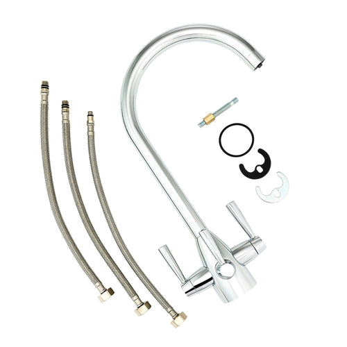 Buy Icon modern filter tap with twin levers - chrome online UK
