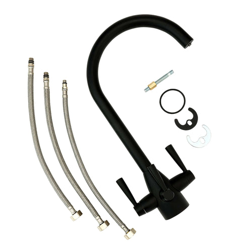 Buy Icon modern filter tap with twin levers - black online UK