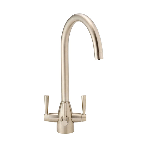 Buy Icon modern filter tap with twin levers - brushed nickel online UK