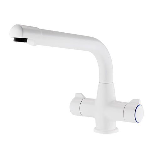 Buy Alpha dual flow kitchen sink tap twin lever - white online UK