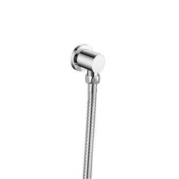 Round shower outlet elbow solid brass - chrome