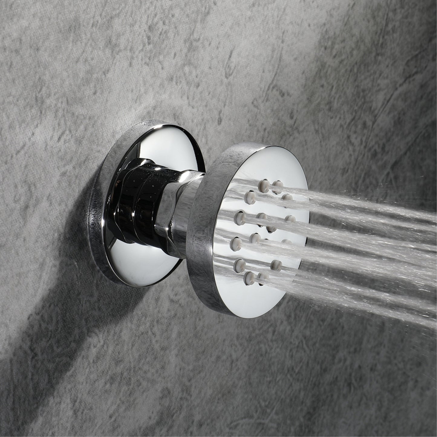 Round shower body jet - chrome