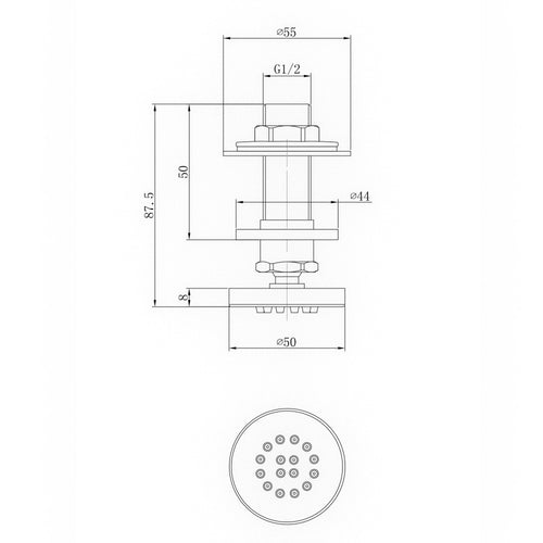 Buy Round shower body jet - chrome online UK