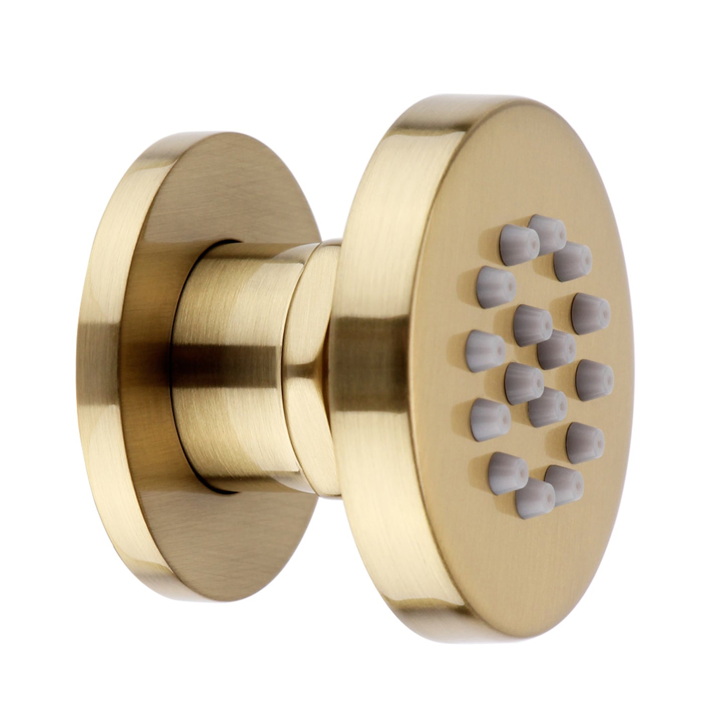 Round shower body jet - brushed brass