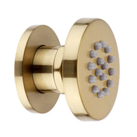 Round shower body jet - brushed brass