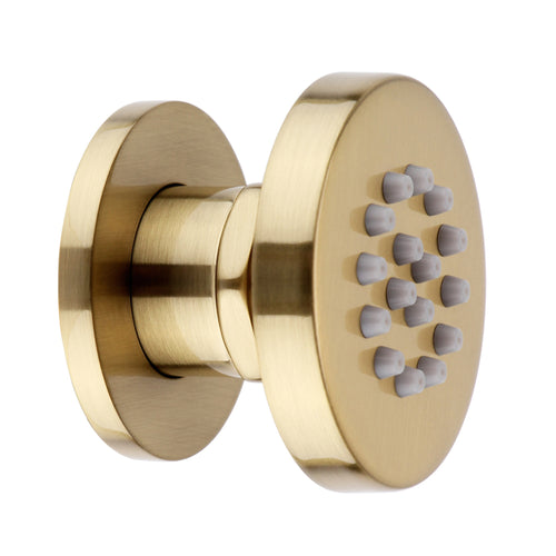 Round shower body jet - brushed brass