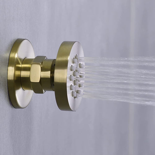 Round shower body jet - brushed brass
