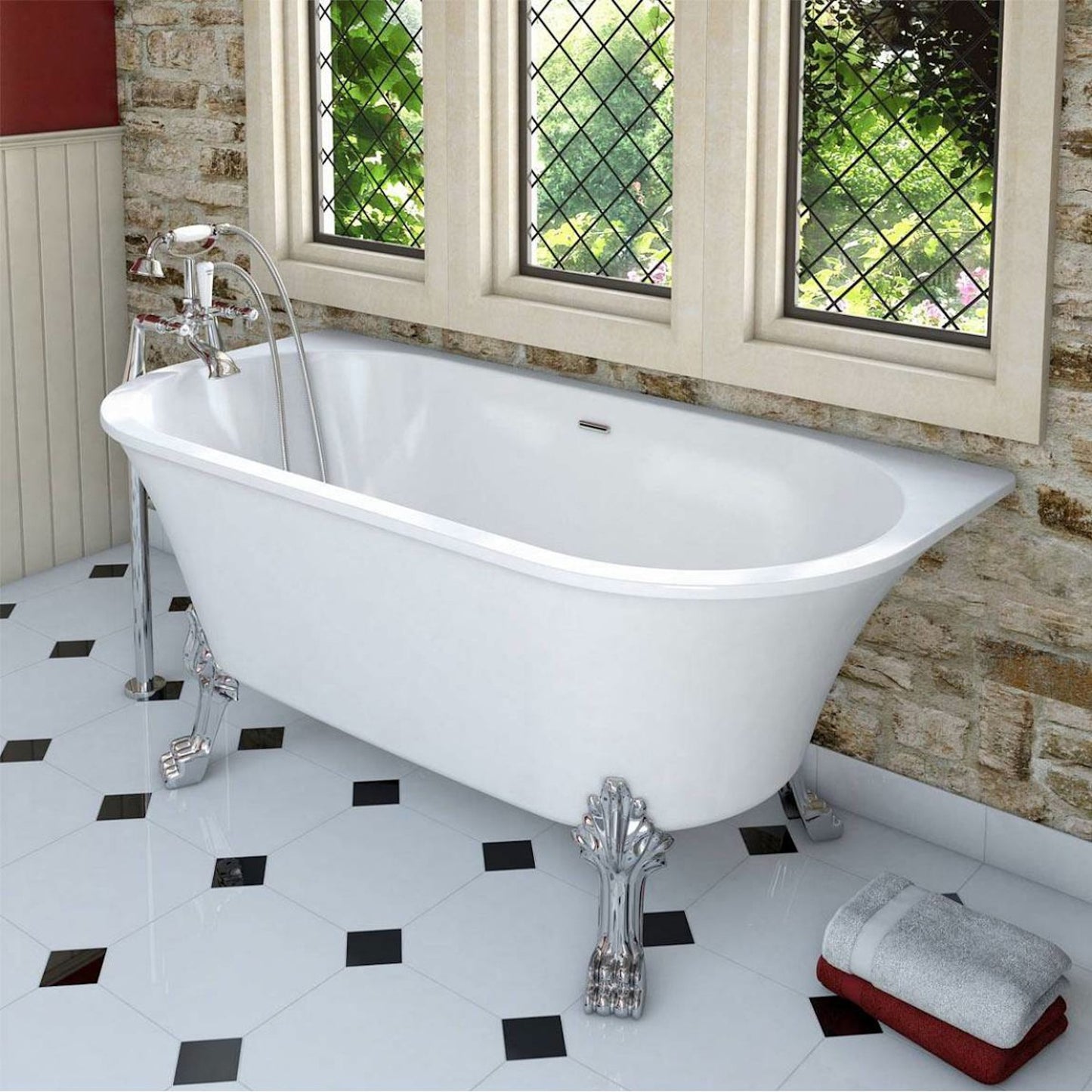 Bath mixer tap standpipes - chrome