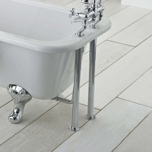 Buy Traditional standpipes with adjustable shrouds for roll top bath (conceals water supply pipes) - chrome online UK