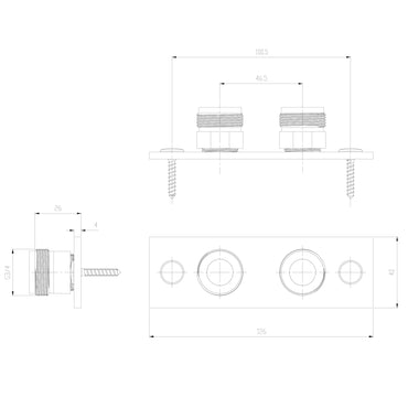 Easy fix wall plate for exposed mini thermostatic shower valves - chrome