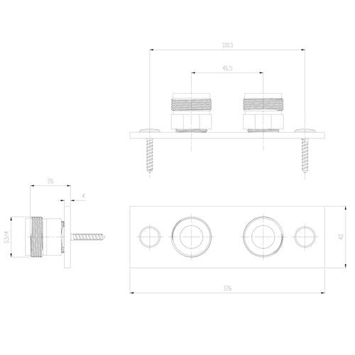 Buy Easy fix wall plate for exposed mini thermostatic shower valves - chrome online UK