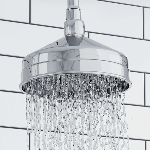 Buy Chrome Traditional shower head apron rose brass 150mm online UK