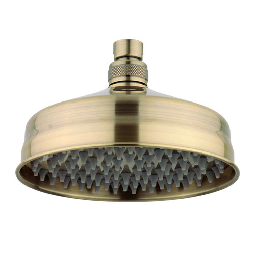 Buy Traditional shower head apron rose brass 150mm - antique brass online UK