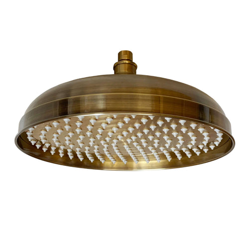 Buy Traditional shower head apron rose brass 300mm - antique brass online UK
