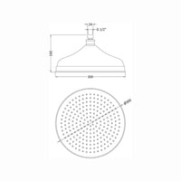 Traditional shower head apron rose brass 300mm - antique brass
