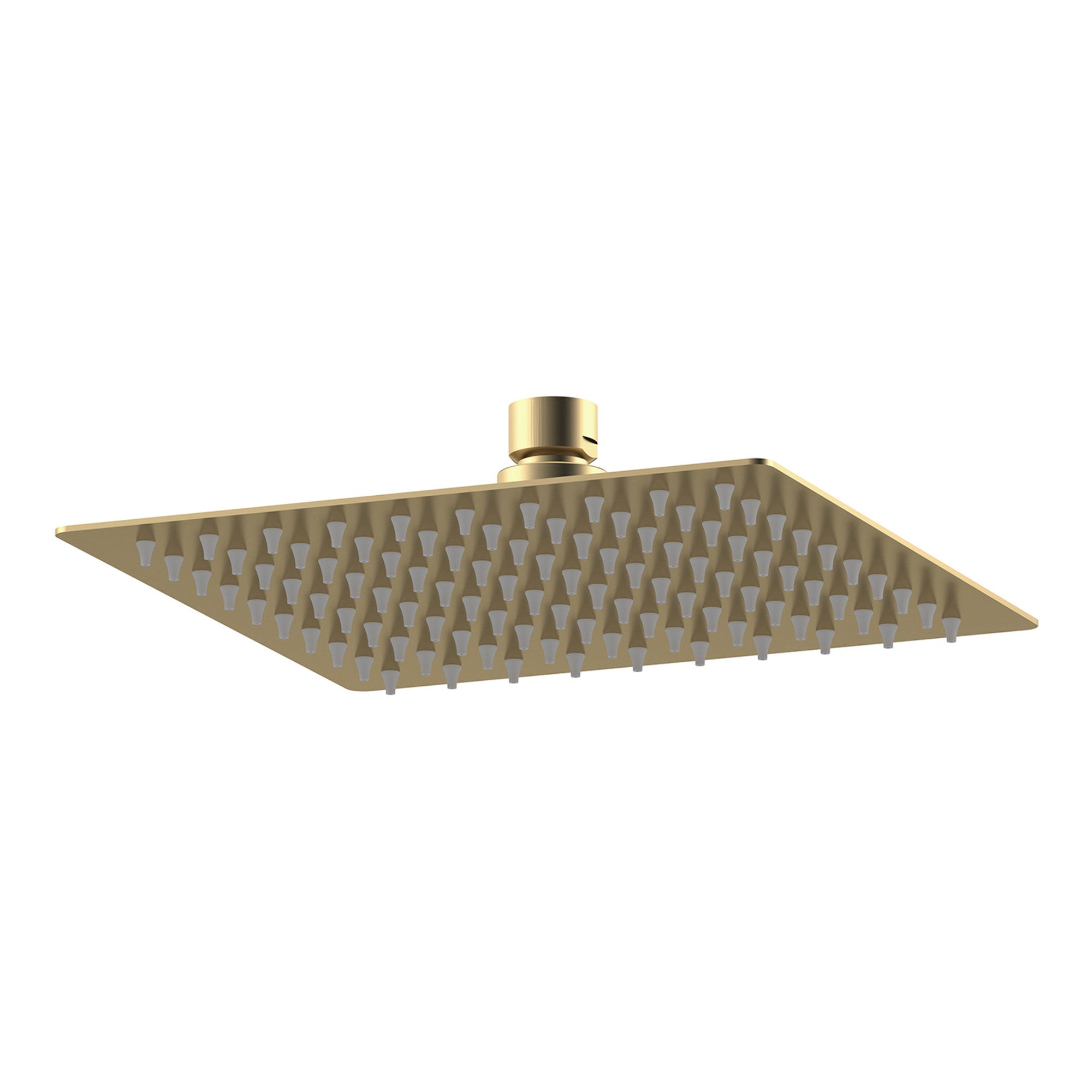 Square ultra slim shower head stainless steel 200mm - brushed brass