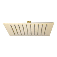 Buy Square ultra slim shower head stainless steel 200mm - brushed brass online UK