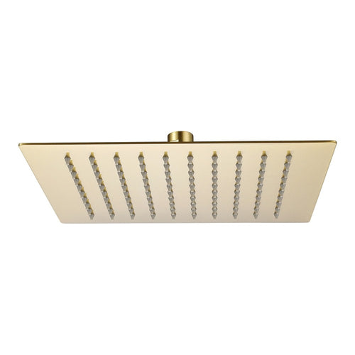 Buy Square ultra slim shower head stainless steel 200mm - brushed brass online UK