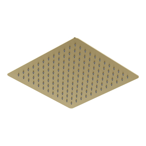 Buy Square ultra slim shower head stainless steel 300mm - brushed brass online UK