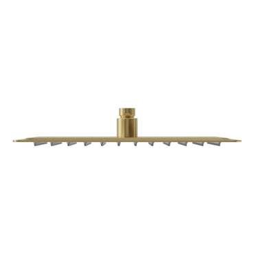 Square ultra slim shower head stainless steel 300mm - brushed brass