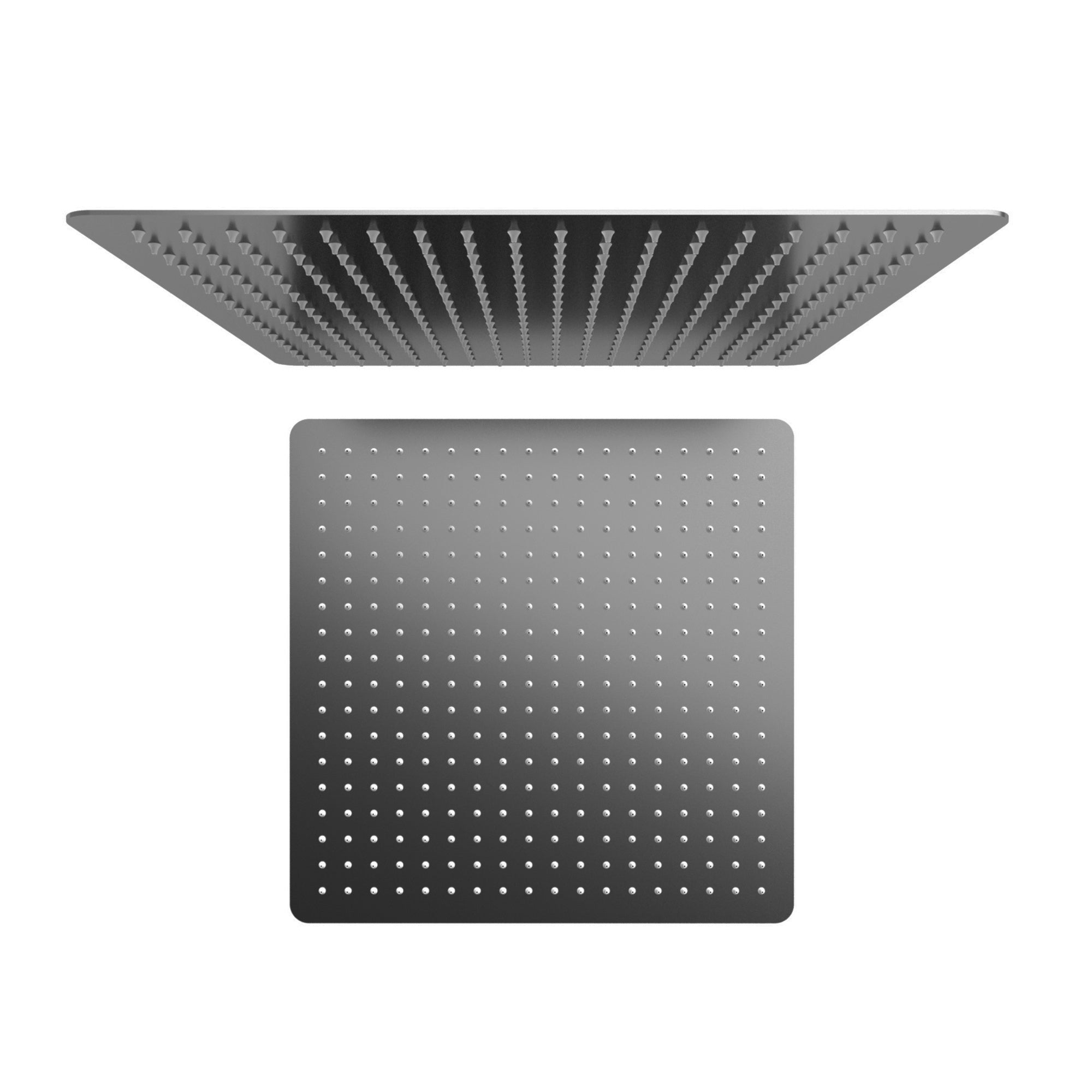 Square ultra slim shower head stainless steel 400mm - gunmetal grey