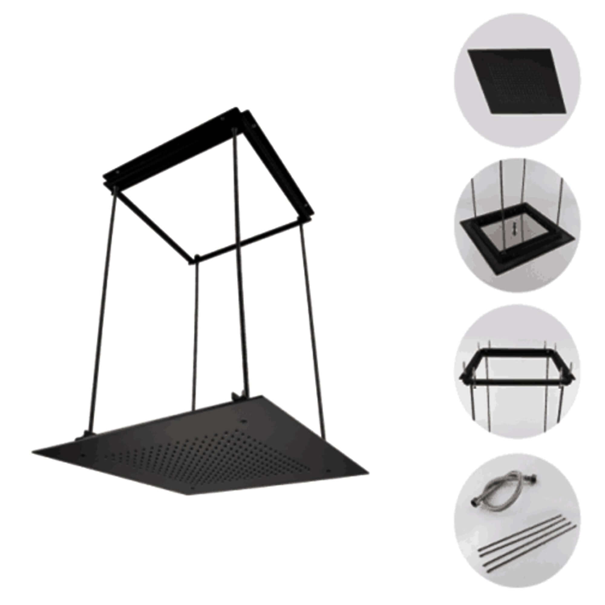 Buy Square recessed 400mm shower head stainless steel - matt black Online UK | HOUSE OF ENKI