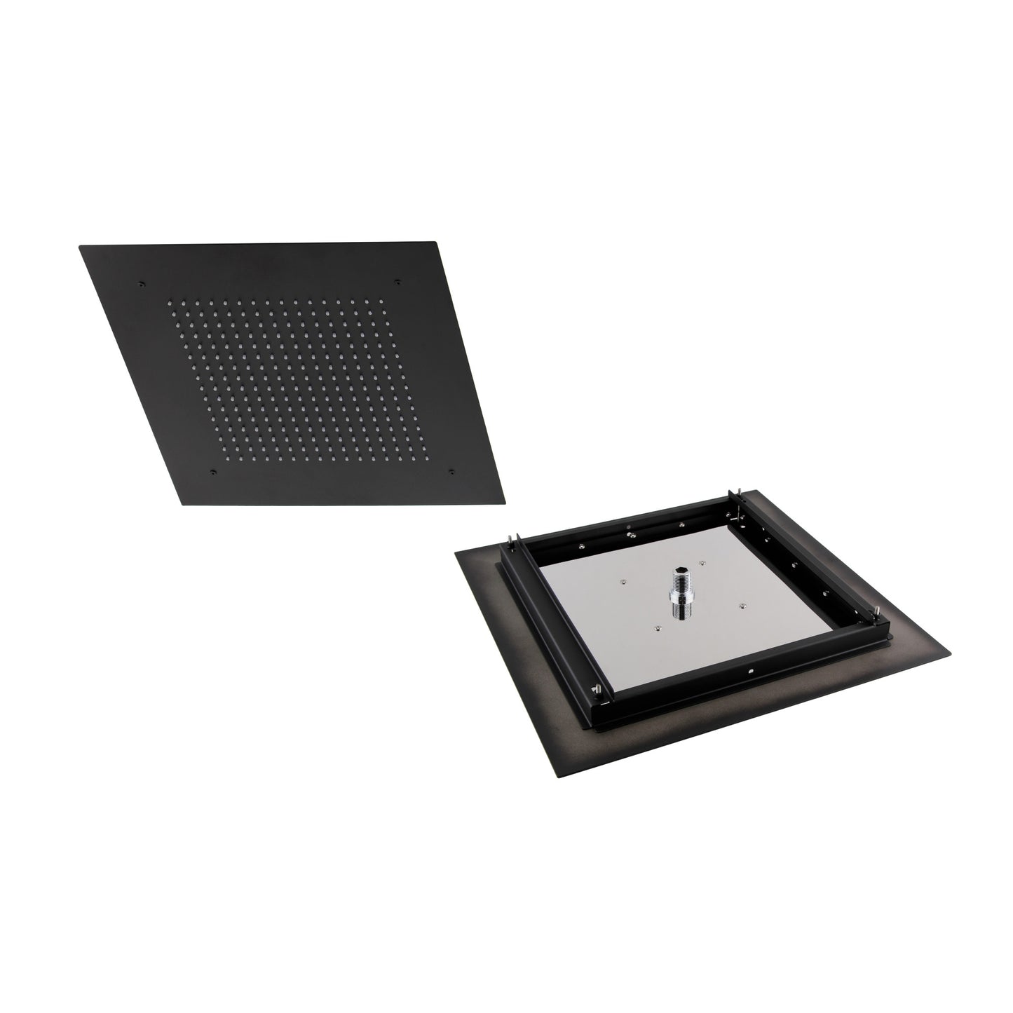 Buy Square recessed 400mm shower head stainless steel - matt black online UK
