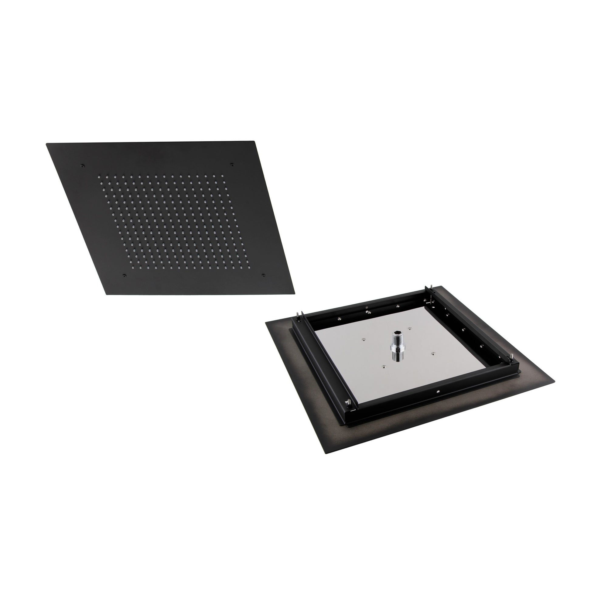 Buy Square recessed 400mm shower head stainless steel - matt black online UK