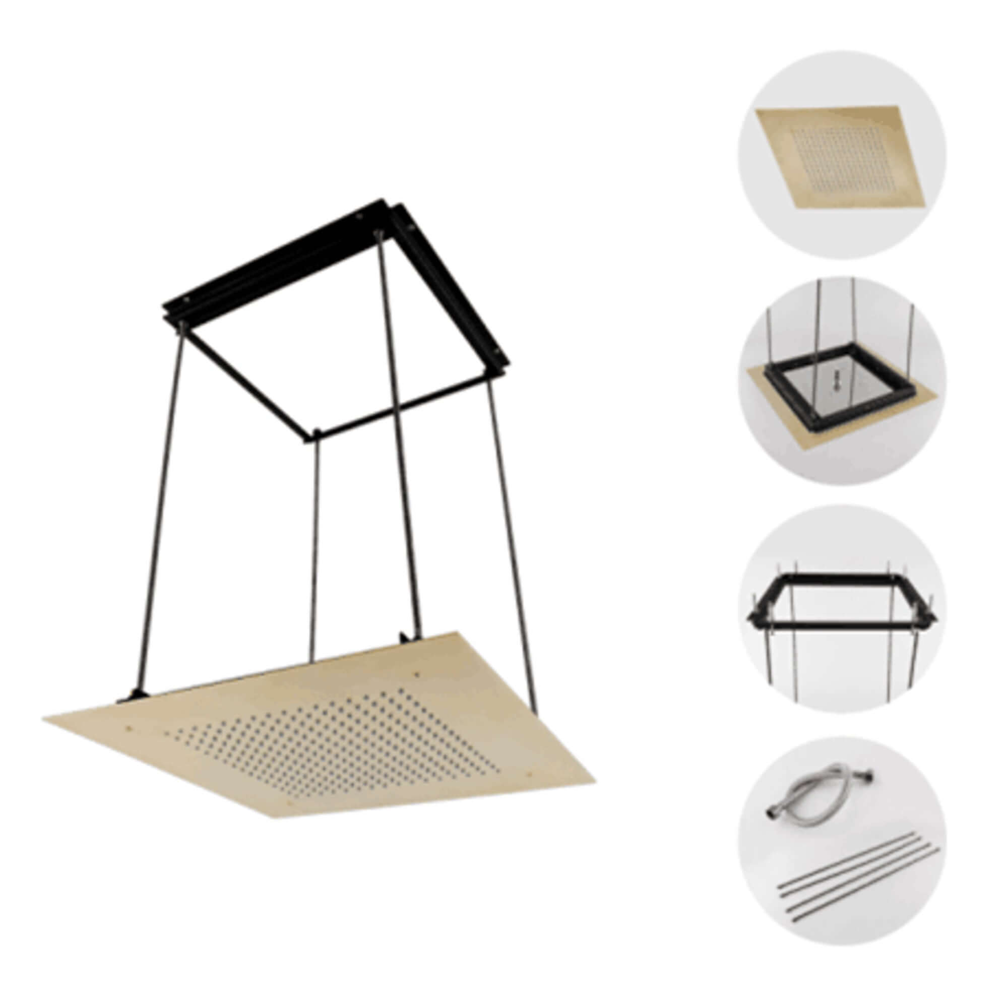 Buy Square recessed 400mm shower head stainless steel - brushed brass Online UK | HOUSE OF ENKI