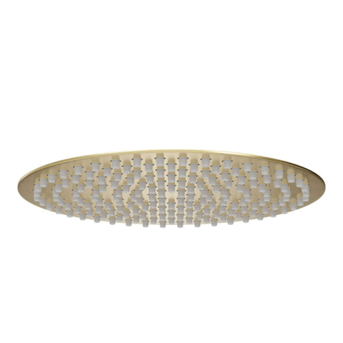 Buy Round ultra slim shower head stainless steel 300mm - brushed brass online UK
