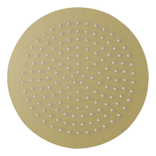 Buy Round ultra slim shower head stainless steel 400mm - brushed brass online UK