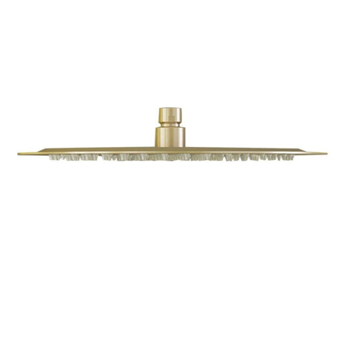 Buy Round ultra slim shower head stainless steel 400mm - brushed brass online UK