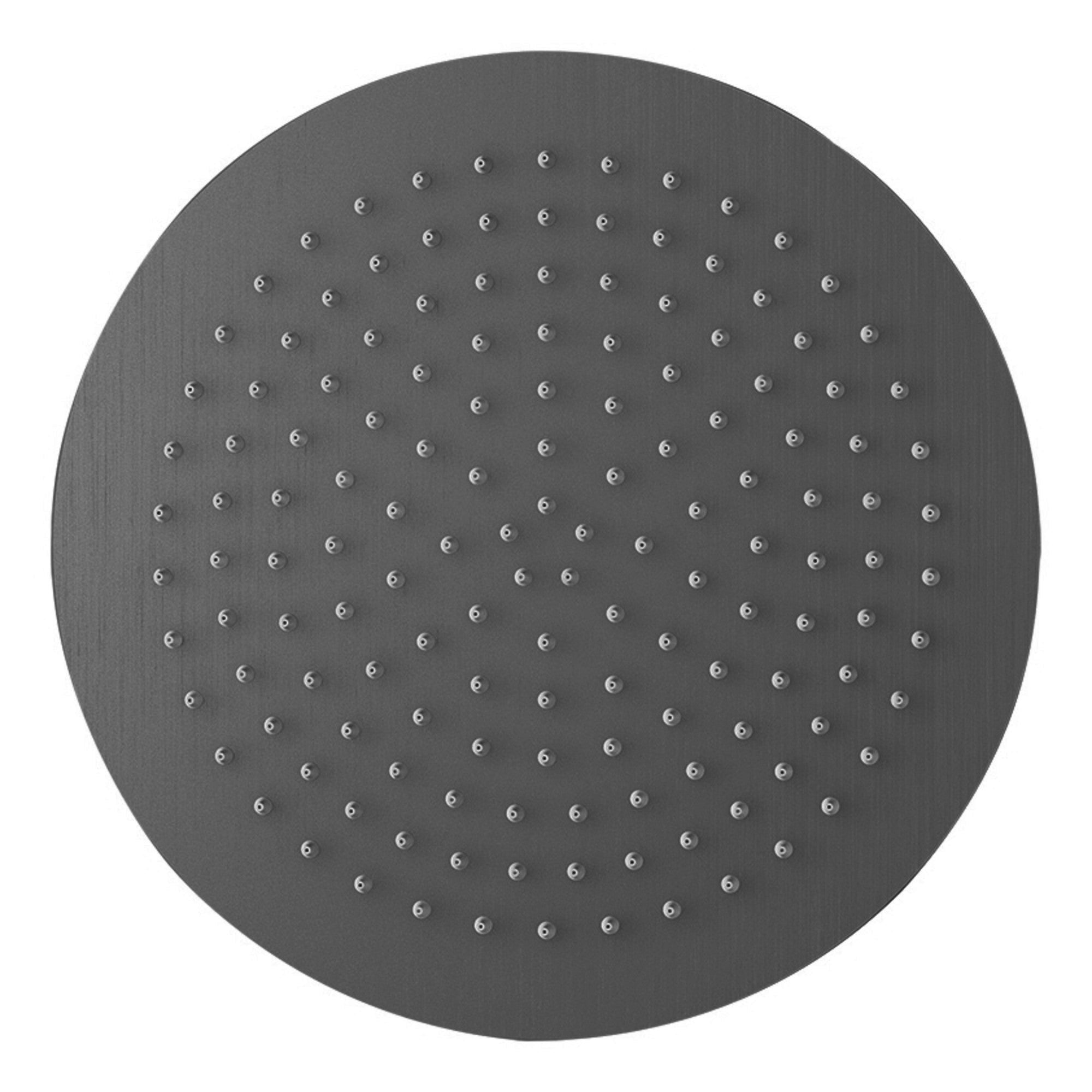 Round ultra slim shower head stainless steel 400mm - gunmetal grey